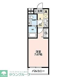 シュスラン横浜鶴見 1Kの間取図画像