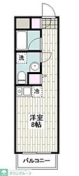 モナークマンション鶴見 ワンルームの間取図画像