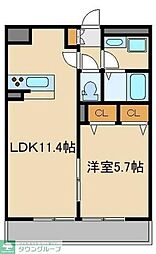フィオーレ旭町 1LDKの間取図画像