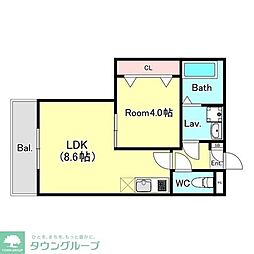 東武野田線 東岩槻駅 徒歩7分の賃貸アパート 1階1LDKの間取り