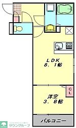 仮称)東大宮新築 1LDKの間取図画像