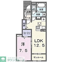 プラシード・Kurosu 1LDKの間取図画像