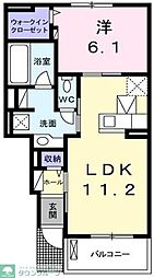 レジェンド13 1LDKの間取図画像