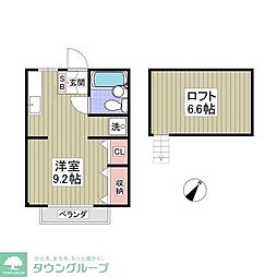 北新ムーンハイツ ワンルームの間取図画像