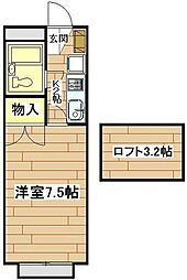 ベルメゾン・サン 1Kの間取図画像