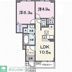 セナ 2LDKの間取図画像