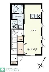 セントラルコート伊奈 ワンルームの間取図画像