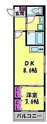 パークメゾン表参道 1LDKの間取図画像