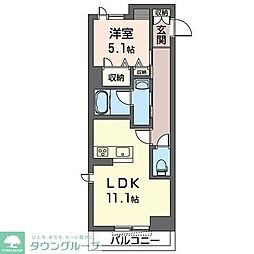 Fontana鈴谷 1LDKの間取図画像