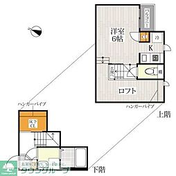 CB指扇ファーレ 1Kの間取図画像