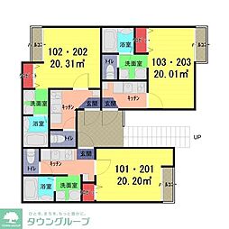 そよ風と緑のセルフィ 1Kの間取図画像