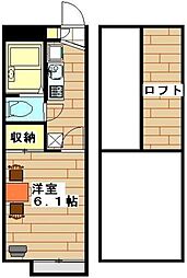 レオパレスクレセント本郷3 1Kの間取図画像