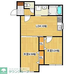 east2 2LDKの間取図画像