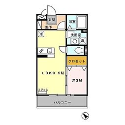 ヴィラオーヤ 1LDKの間取図画像