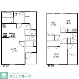 蓮田市緑町3丁目アパート 3LDKの間取図画像