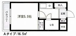 ハイネス丸友 1Kの間取図画像