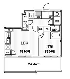ドゥーエ大宮 1Kの間取図画像