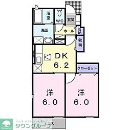 サザンクロス 2DKの間取図画像