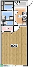 bianca春日部 1Kの間取図画像