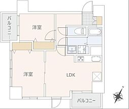 ISMOMIYA 2LDKの間取図画像