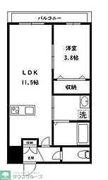 グランシャリオ阿佐ヶ谷 2階1LDKの間取り