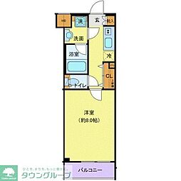 プレール・ドゥーク高井戸 1Kの間取図画像