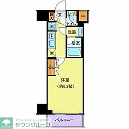 ジェノヴィア鷺ノ宮スカイガーデン 1Kの間取図画像