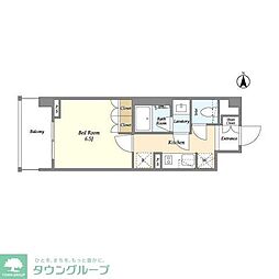 LIBRGRANT四谷三丁目 1Kの間取図画像