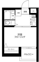 ソアール豊島園 1Kの間取図画像