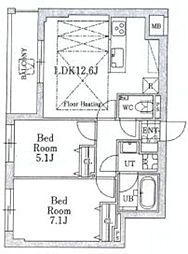 オーパスホームズ武蔵小金井 2LDKの間取図画像