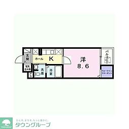 K.Oレーベン2 1Kの間取図画像
