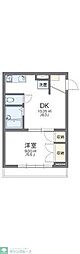 レオパレス新宿A館 1DKの間取図画像
