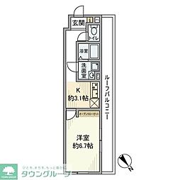 第一アパート 1Kの間取図画像