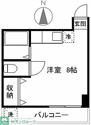 ハイムハラシマ ワンルームの間取図画像