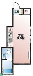 VillaSecondi ワンルームの間取図画像