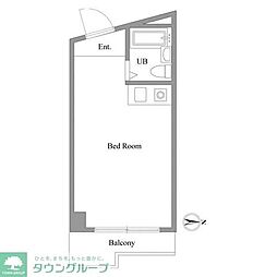 ジュネス北新宿 ワンルームの間取図画像