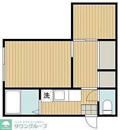 ベルマンション 2DKの間取図画像