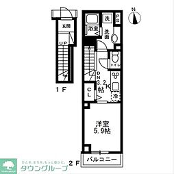 Bonheur 1Kの間取図画像