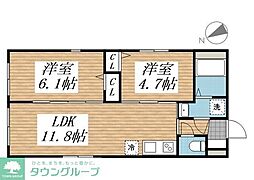 creal高田馬場III 2LDKの間取図画像