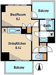 K'S新中野 1DKの間取図画像