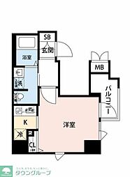 グレイシア新宿御苑前 ワンルームの間取図画像