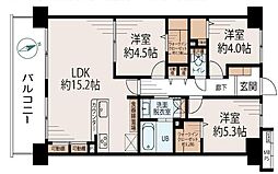 西船橋リリエンハイム 3LDKの間取図画像