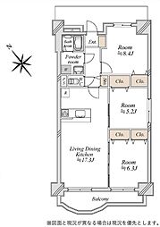 京成サンコーポ八千代台S棟 3LDKの間取図画像