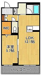 フルール・ド・ヒサノ 1LDKの間取図画像