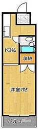 クライムハイツ寿山 1Kの間取図画像