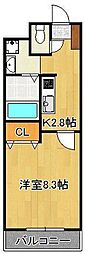フォレストコート1 1Kの間取図画像