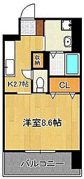 グラーツィア畠中 1Kの間取図画像