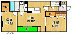 D-ROOM貴船 2LDKの間取図画像