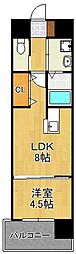 アクシオ三萩野2 1LDKの間取図画像