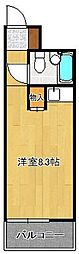 ホワイトパレス黄金 ワンルームの間取図画像